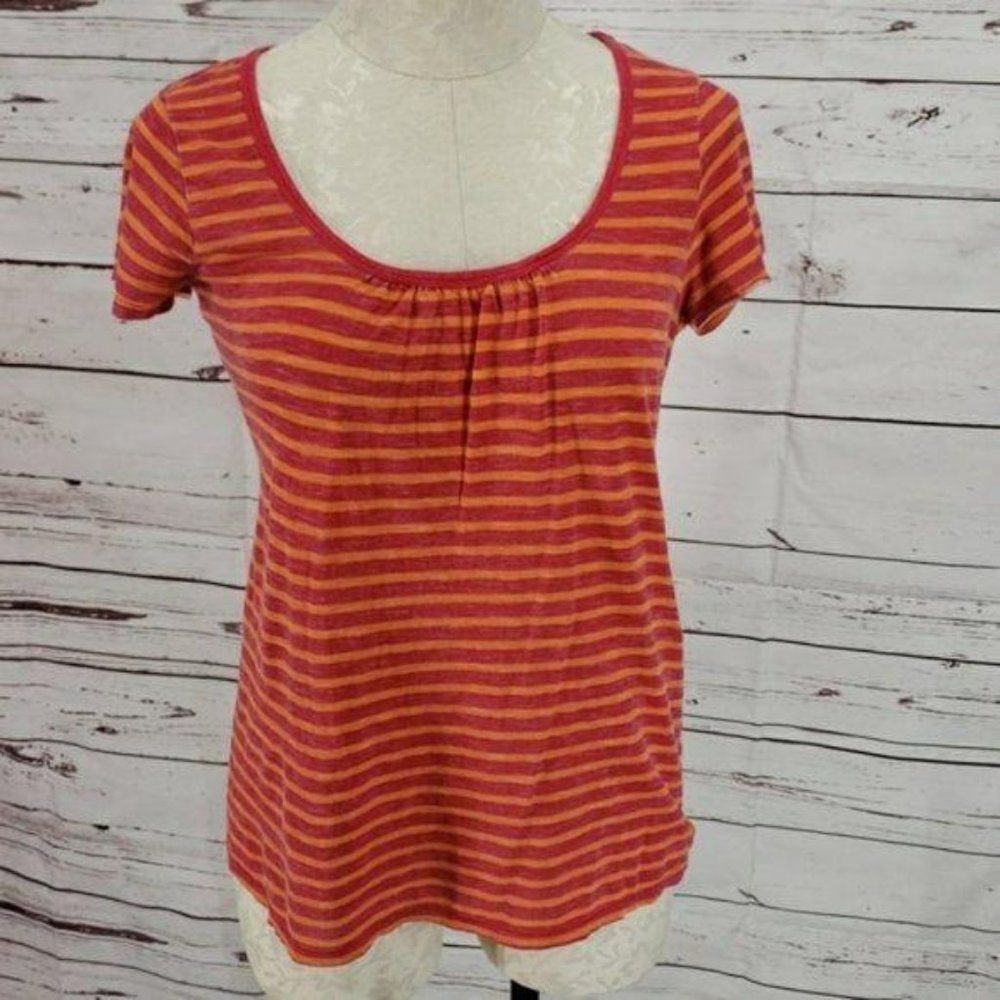 Two hearts maternity S‎ distressed striped t shirt